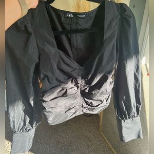 Zara Black Long Sleeve Top
